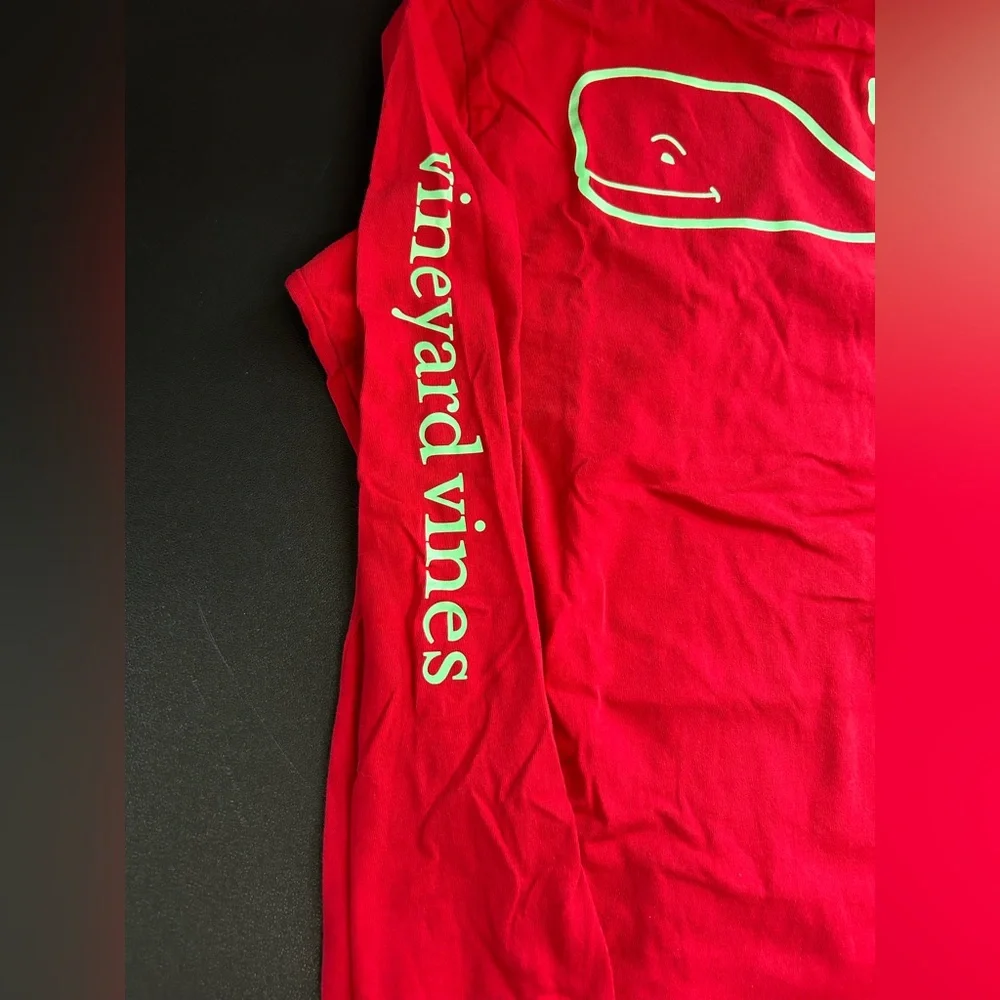 Vineyard Vines Youth‎ Large Red Long Sleeve Logo T Shirt Cotton Preppy Beachy